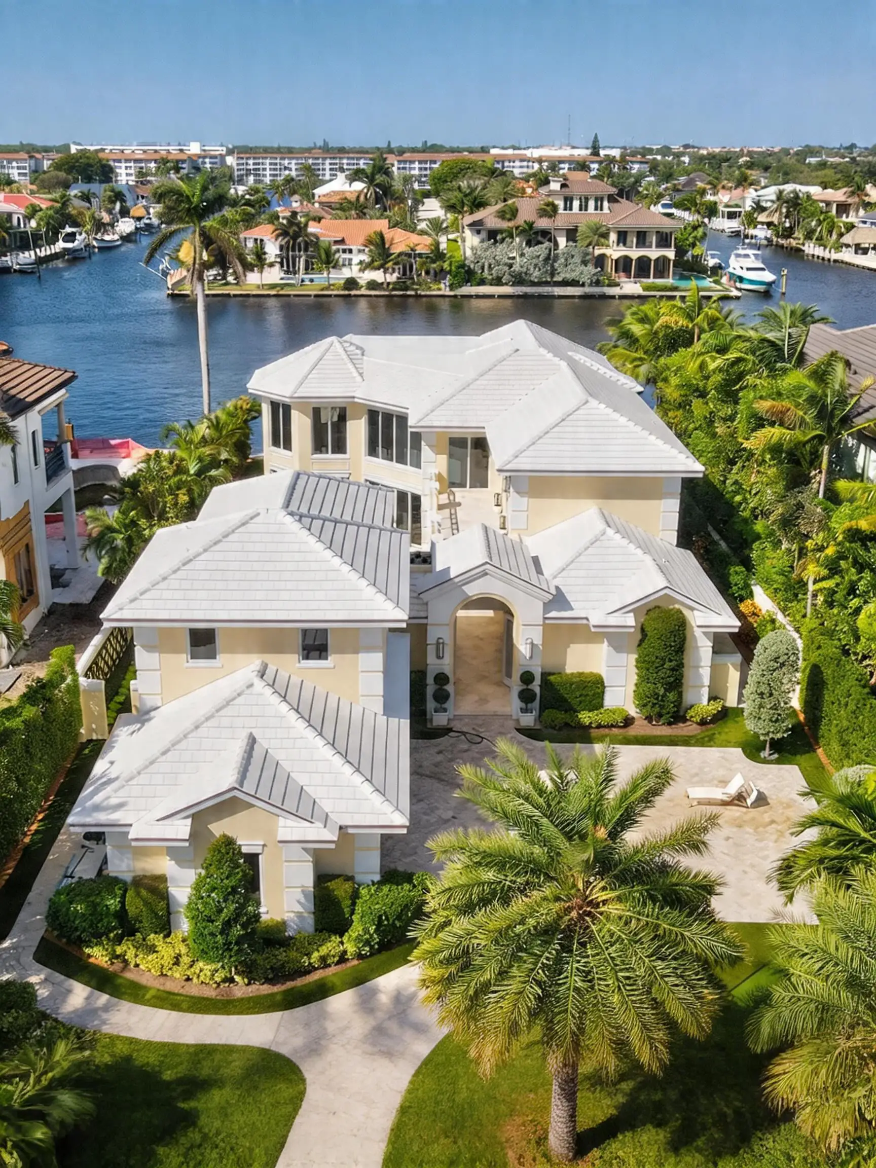 Waterside home with new roof in Florida